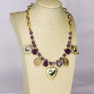 Morelle - Collar - Cuarzo Amatista - Corazones