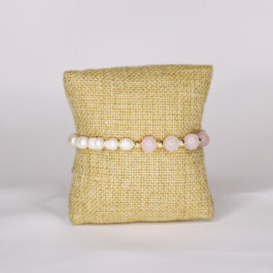Scarlette - Pulsera - Cuarzo Rosa - Perlas